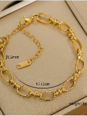 18k gold plated bracelet, no tarnishing or fading